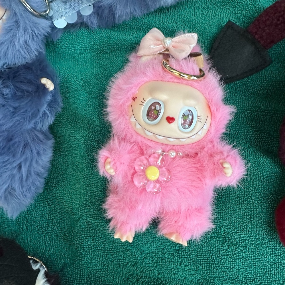 Custom Labubu Pink Furry Monster Toy